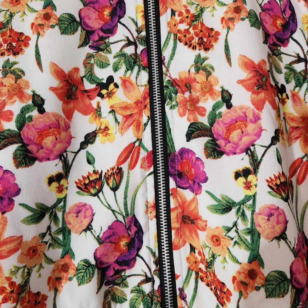 Speechless Girl's Black Sleeveles Dress w/Floral Bomber Jacket, Size 10, NWOT